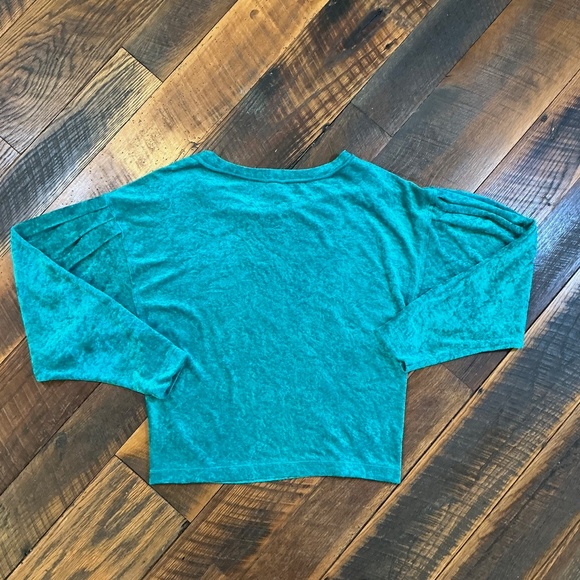 Free People We The Free Milan Crushed Velvet Pullover Women’s XS | Teal Blue - Picture 3 of 9